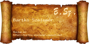 Bartko Szelemér névjegykártya